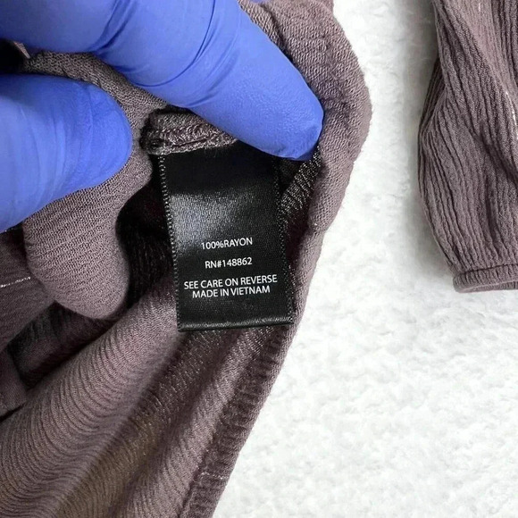 Torrid 2 Crinkle Gauze Lurex Peasant Blouse Top Shirt Purple Hippy Minimalistic - Picture 8 of 10